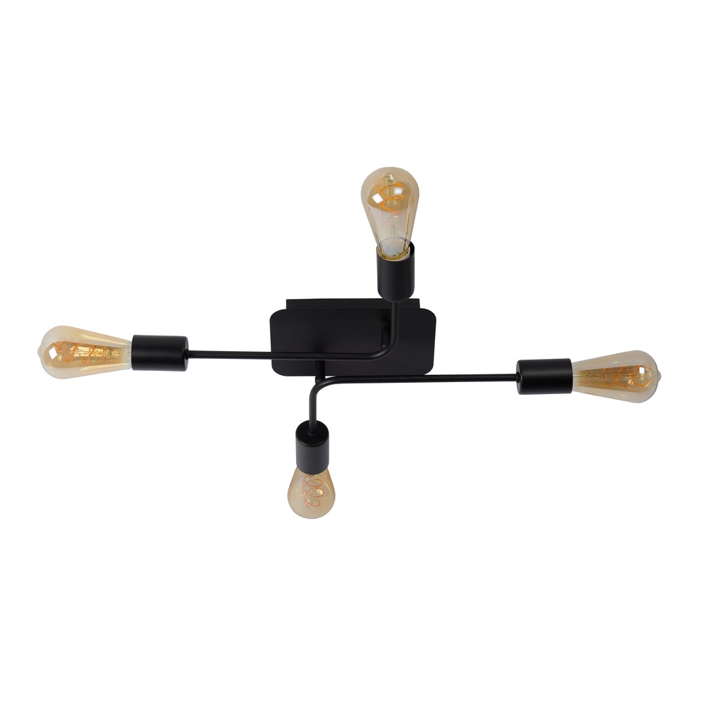 Lucide PlafondlampLester 4-lichts zwart - 21118/04/30